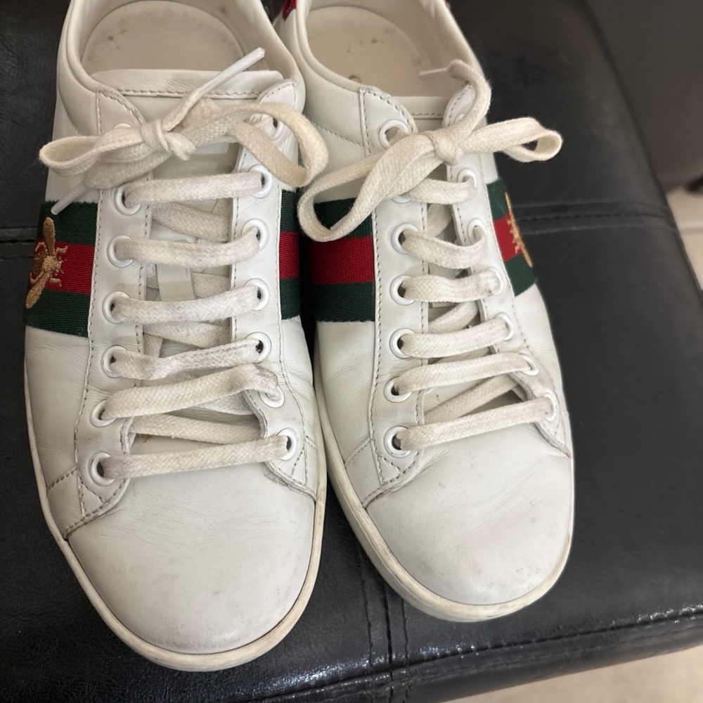 Gucci New Ace Bee Web Sneakers, SIZE 37/ US 7 Retail $620